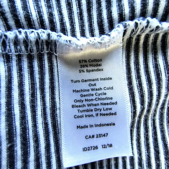 Talbots Sleeveless Dress 2X Black White Striped A-Line Coastal Lounge Activewear - Picture 13 of 13